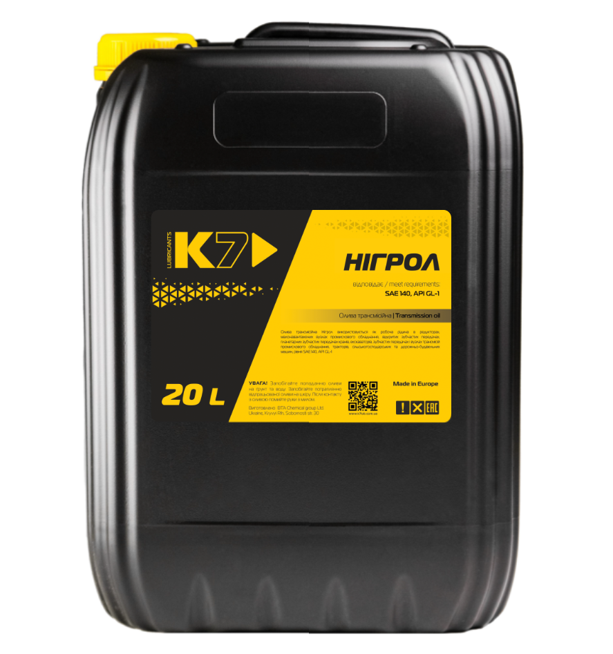 Олива трансмісійна K7 LUBRICANTS Нігрол 20L